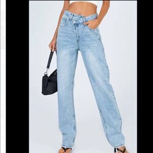 Rehab Lab Asymmetric Wrap Jeans Size Large